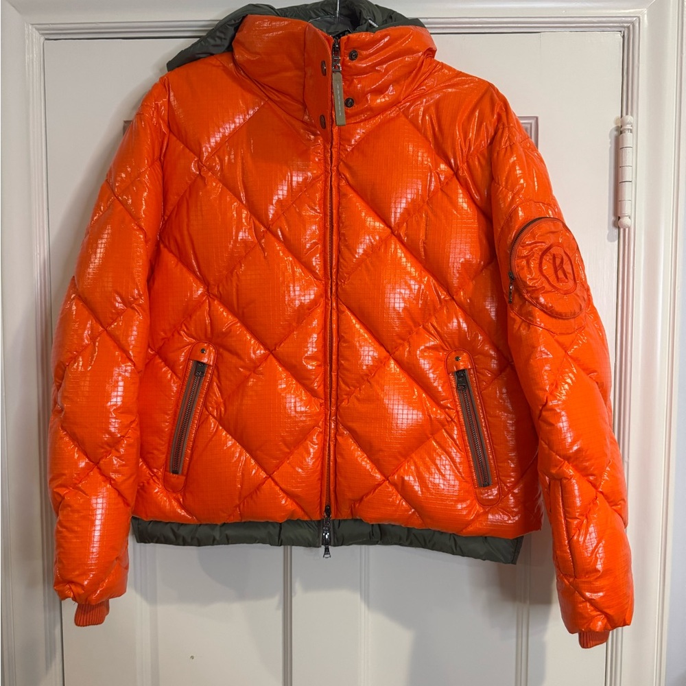 Bogner Silver Metallic Logo Quilted Jacket Interior